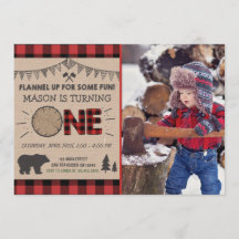 Lumberjack Birthday bjudande Woodland Birthday