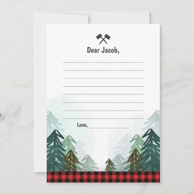 Lumberjack Birthday Guestbook Cards Time Capsule Kort (Framsida)