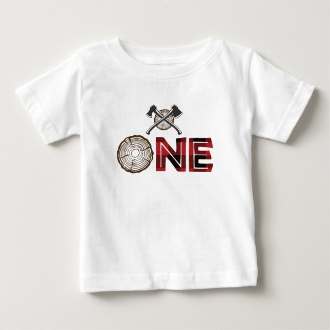 Lumberjack Birthday ONE Shirt - Lumberjack T Shirt (Framsida)
