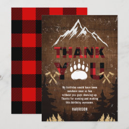 Lumberjack Birthday Wood Tack Kort