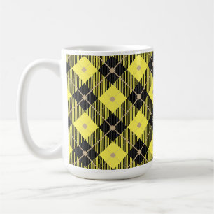 Lumberjack Black Gult Plade Mönster Kaffemugg