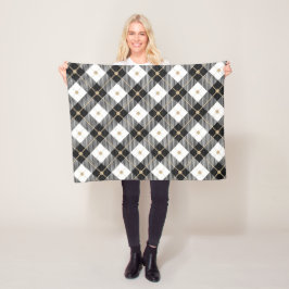 Lumberjack Black White Play Mönster Fleecefilt