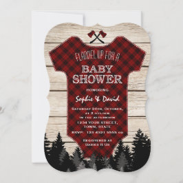 Lumberjack Buffalo Baby Kostym Wood Baby Shower Inbjudningar