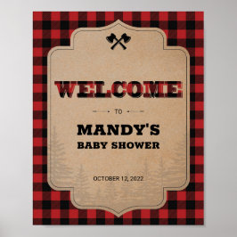 Lumberjack Buffalo Play Baby Shower Välkomstskylt Poster