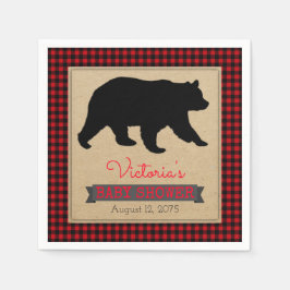 Lumberjack Buffalo Play Bear Baby Shower Pappersservett