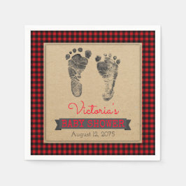 Lumberjack Buffalo Play Boys Baby Shower Napkins Pappersservett