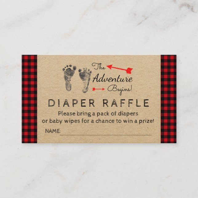 Lumberjack Buffalo Play Boys Diaper Raffle Biljett Tilläggskort (Framsida)