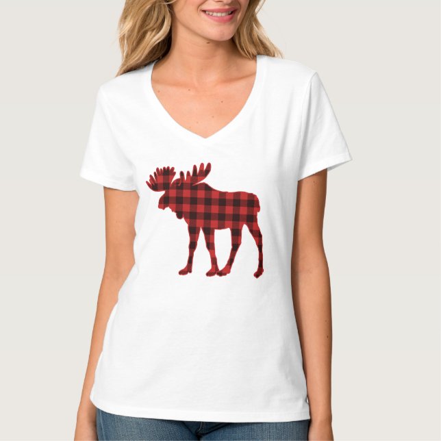 Lumberjack Buffalo Play Julgrädda T Shirt (Framsida)