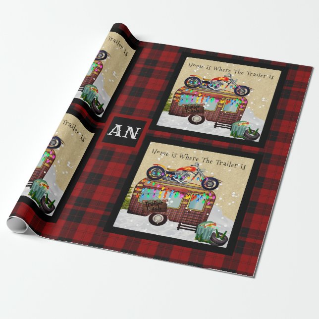 Lumberjack Camper Trailer Sopor Monogram ANY EVENT Presentpapper (Utrullad)