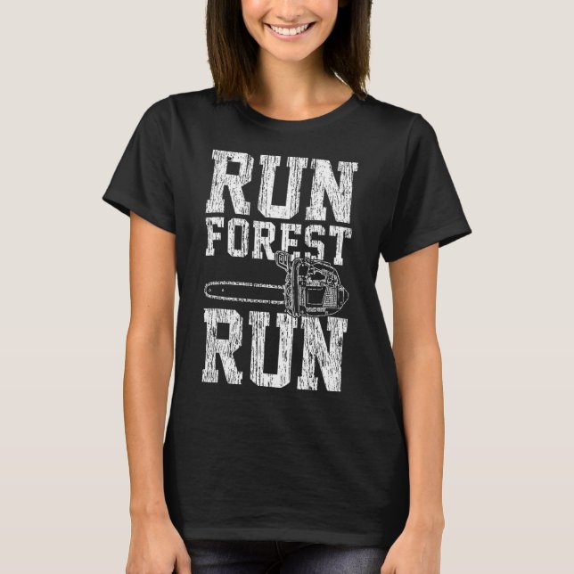 Lumberjack Chainsee Springa Forest Springa Funny T Shirt (Framsida)