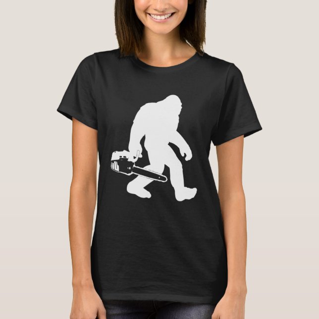 Lumberjack Chainszasquatch Logger T Shirt (Framsida)