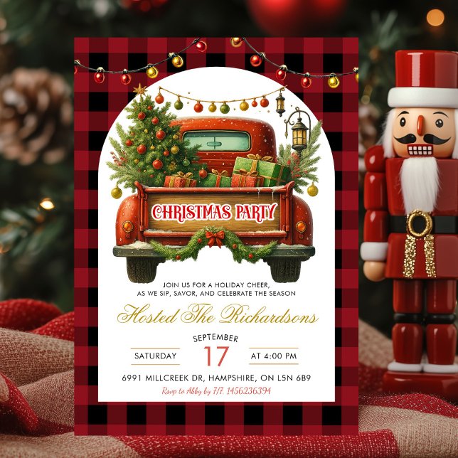 Lumberjack Christmas Truck Holiday Party Inbjudningar (Skapare uppladdad)