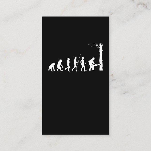 Lumberjack Evolution Chainsee Logger Woodarbetare Visitkort (Framsida)