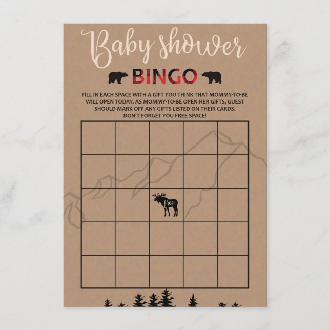 Lumberjack Flanals babystövel Bingo-spelkort Tilläggskort (Framsida)