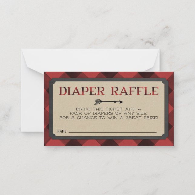 Lumberjack Flansk Boy Diaper Raffle Card Anteckningskort (Framsida)