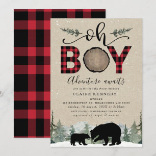 Lumberjack Flansk Kraft Oh Boy Shower Inbjudningar