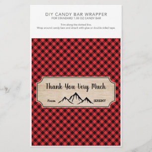 Lumberjack Födelsedagsfest 1.55oz Candy Pub Wrappe Flygblad