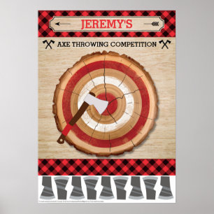 Lumberjack Födelsedagsfest Game Fäst spelet Svan Poster