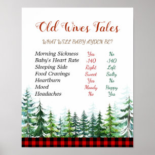Lumberjack Gamla fruar Tales Gender Reveal Board P Poster