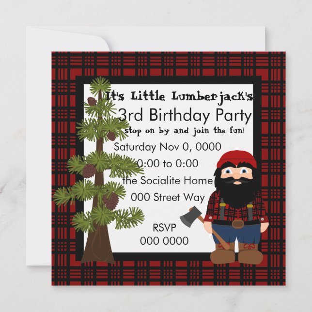 Lumberjack Gnome Inbjudningar (Framsida)