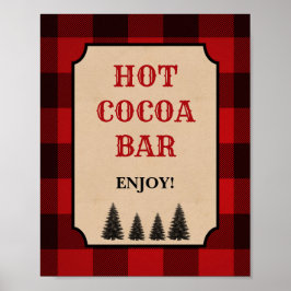 Lumberjack Hett Cocoa Pub Party Sign Red Play Poster