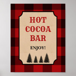 Lumberjack Hett Cocoa Pub Party Sign Red Play Poster