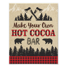 Lumberjack Hett Cocoa Pub Sign | 8x10 Skriv ut Fototryck