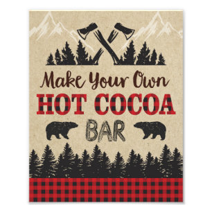 Lumberjack Hett Cocoa Pub Sign   8x10 Skriv ut Fototryck