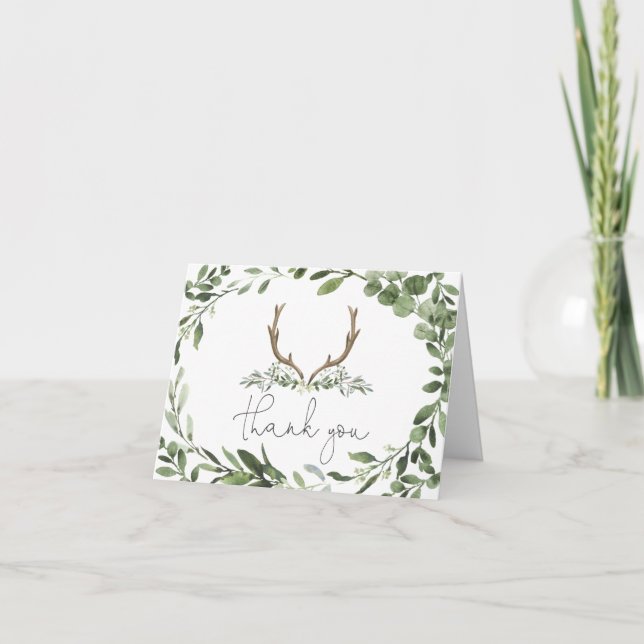 Lumberjack Hjort Baby Shower Tack för ditt kort (Framsida)