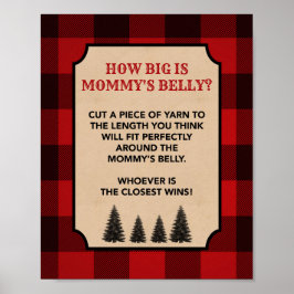 Lumberjack Hur stor är Mamma Belly Shower-signatur Poster