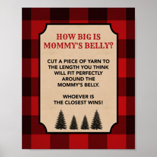 Lumberjack Hur stor är Mamma Belly Shower-signatur Poster