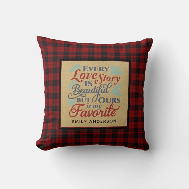 Lumberjack Kärlek-årsdagen av Gift QUOTE Personali Kudde (Framsida)