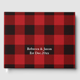 Lumberjack Land jul Red buffalo plaid Gästböcker