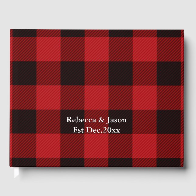 Lumberjack Land jul Red buffalo plaid Gästböcker (Framsida)