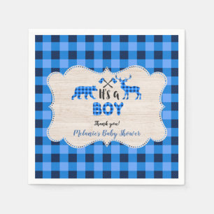 Lumberjack Little Hunter Blue Play Baby Shower Pappersservett