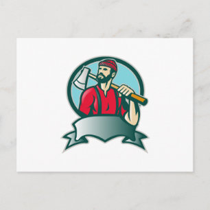 Lumberjack Logger Forester Woodcutter Vykort