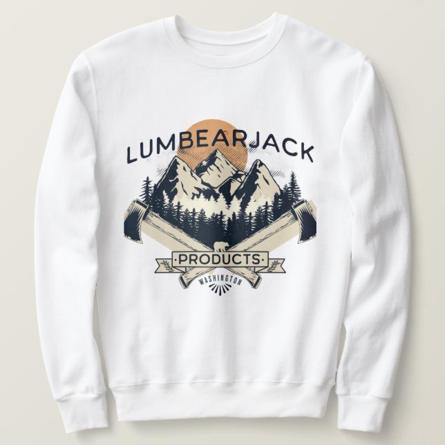 LUMBERJACK M0UNTAIN CREWNECK LÅNG ÄRMAD TRÖJA (Design framsida)