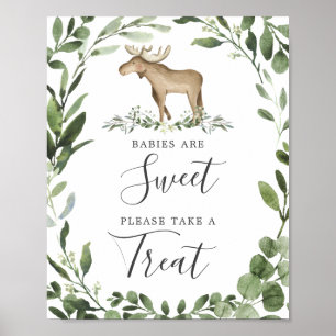 Lumberjack Moose Baby Shower Spädbarn är ett svalt Poster