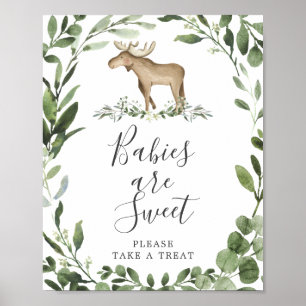 Lumberjack Moose Baby Shower Spädbarn är ett svalt Poster