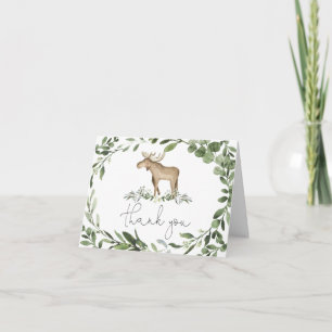 Lumberjack Moose Baby Shower - tack för ditt kort