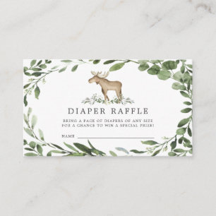Lumberjack Moose Diaper Raffle Baby Shower Card Tilläggskort