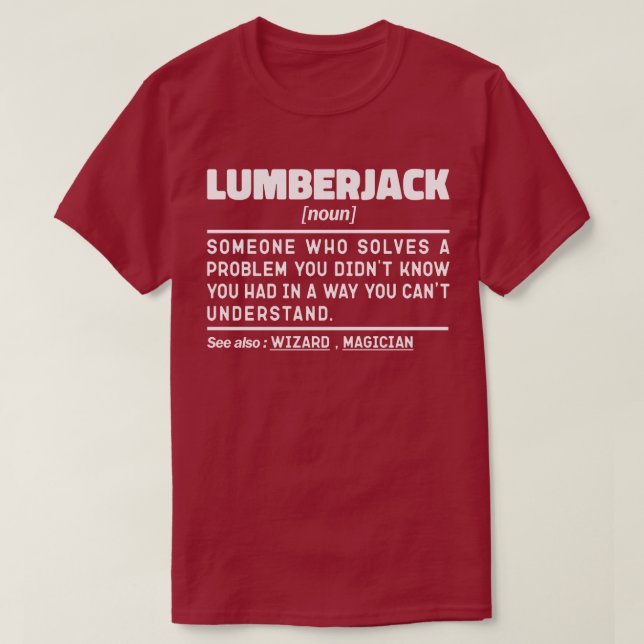 Lumberjack Noun Humous Woodsman Coola Far T Shirt (Design framsida)