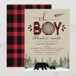 Lumberjack Oh Boy Flanals Babyskuppbjudan Inbjudningar