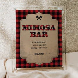 Lumberjack Party Decor Mimosa Pub-tecken Poster