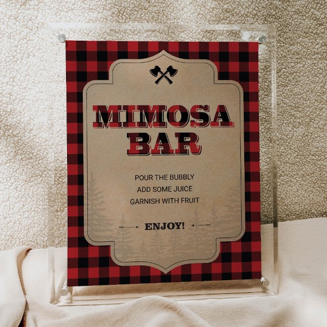 Lumberjack Party Decor Mimosa Pub-tecken Poster (Skapare uppladdad)