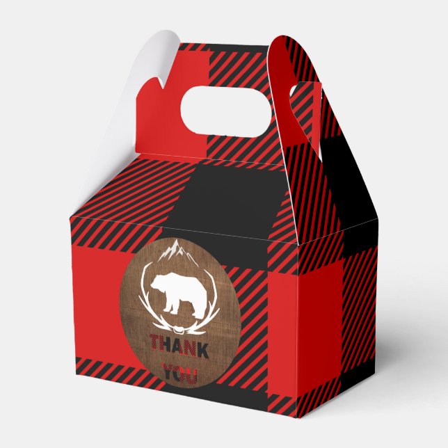 Lumberjack Play Birthday Tack Presentaskar (Framsidan Sidan)