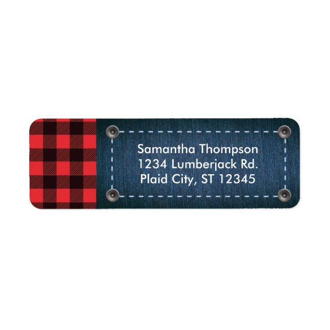 Lumberjack Play och Jean Address Label Returadress Etikett (Framsidan)