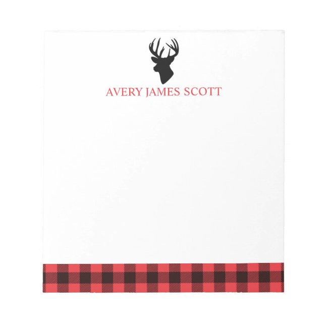 Lumberjack Red Black Buffalo Play Manar Stationery Anteckningsblock (Framsida)