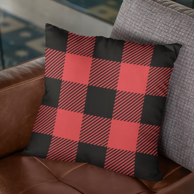 Lumberjack Red & Black Woodsman Tartan Play Kudde (Skapare uppladdad)