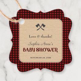 Lumberjack Red Buffalo Vild Hunter Baby Shower Gåvor Etiketter
